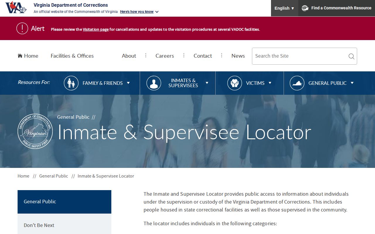 Powhatan County released inmate VADOC locator search
