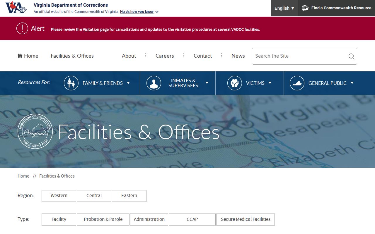 State Farm Correctional Center Powhatan County release directory
